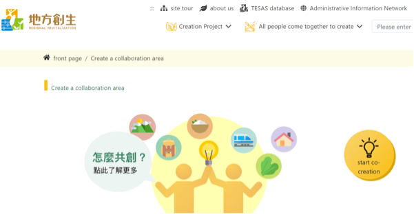 Screenshot of Taiwan Regional Revitalization Platform